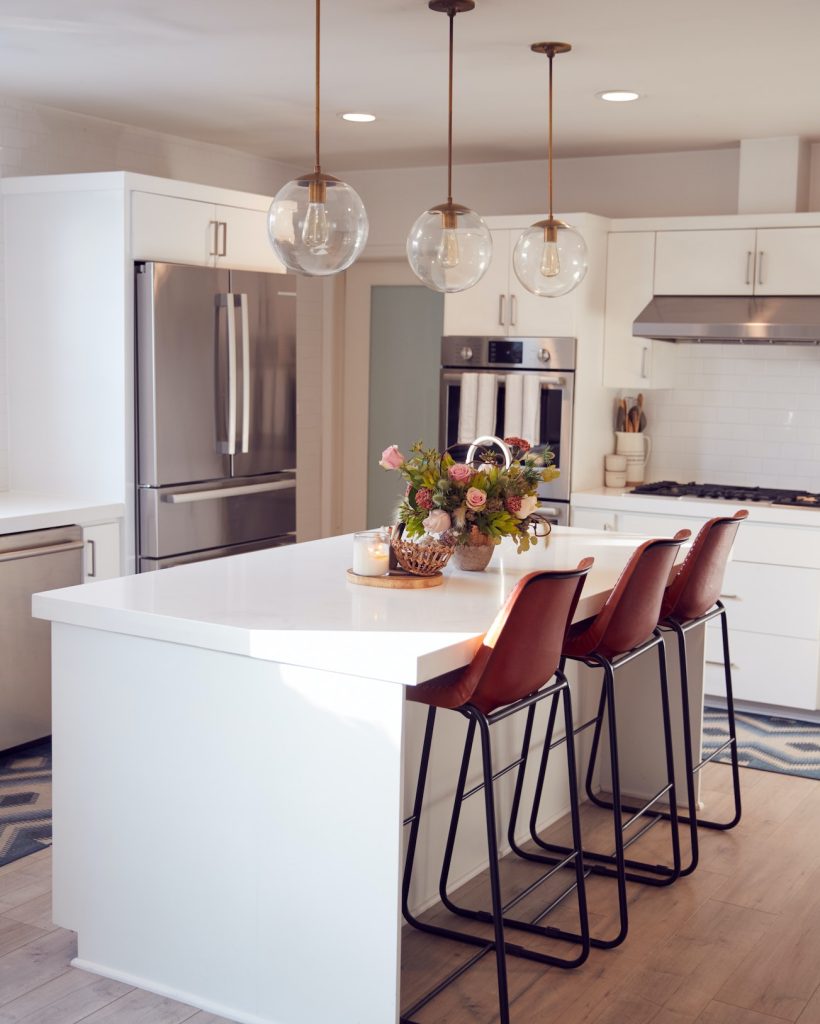 Interior View Of Beautiful Kitchen With Island Counter In New Family House